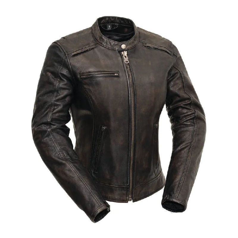 Comfortable Lounge Clothing Trickster Womens Motorcycle Leather Jacket