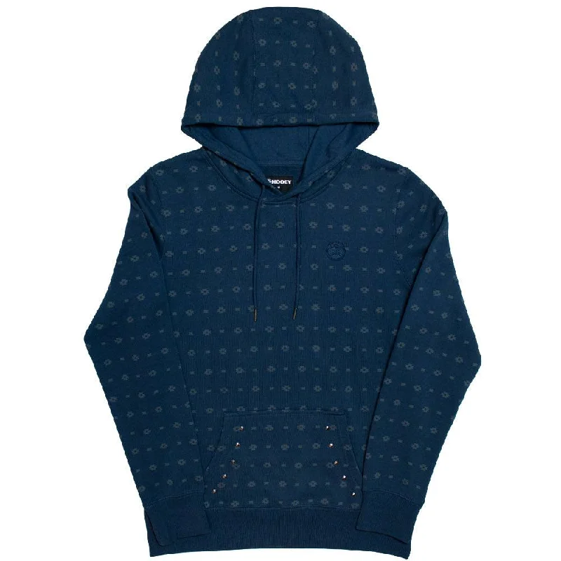 Women's Clothes For Special Occasions "Mesa" Navy w/White Aztec Pattern & Silver Studs Hoody