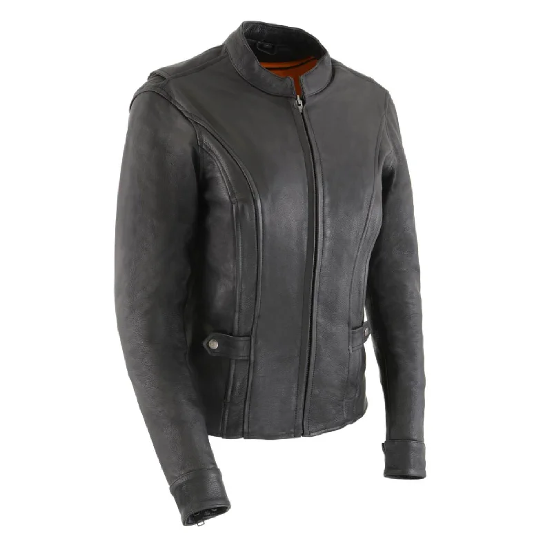 Women's Activewear Apparel Milwaukee Leather MLL2530 Women's Vented Black Leather Scooter Jacket