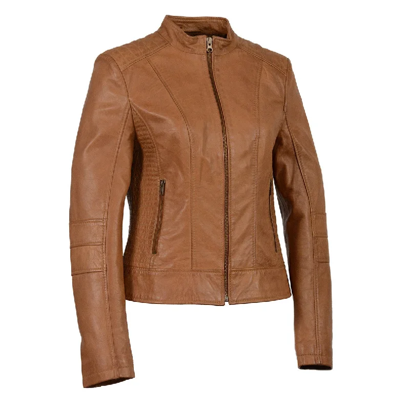 Comfortable Outfit For Women Milwaukee Leather SFL2860 Women's Saddle Zip Front Stand Up Collar Leather Jacket