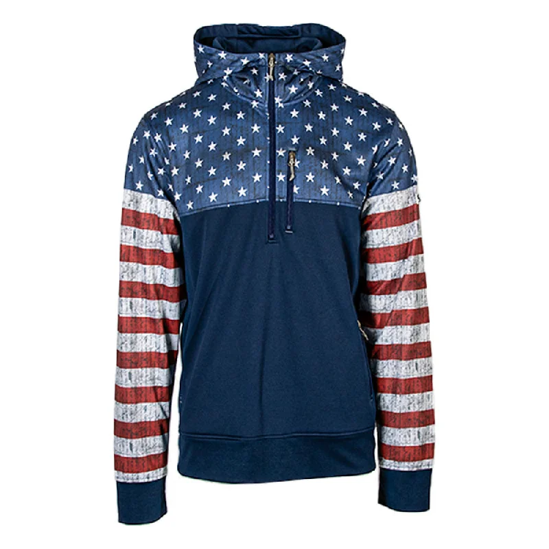 Fashionable Women's Outfit Half Zip Performance Hoodie | American Flag