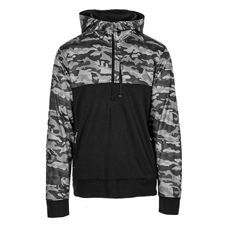 Charming Women's Outfit For Special Occasions Half Zip Performance Hoodie | Blackout Military Camo