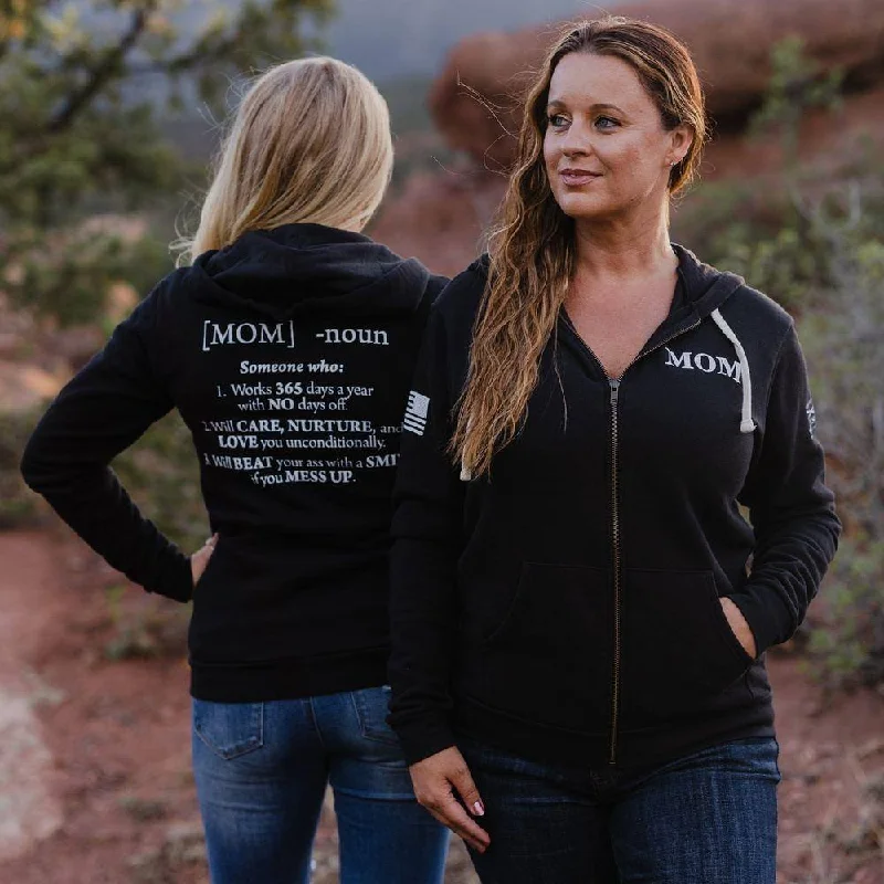 Women's Vintage-Inspired Clothing Women's Mom Defined Full-Zip Hoodie - Black