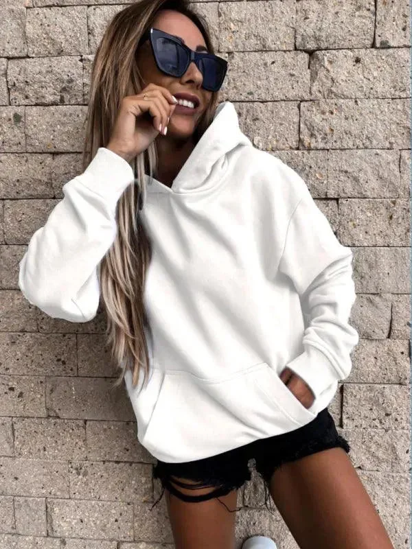 Women's Evening Outfit Solid Warm Women Hoodie