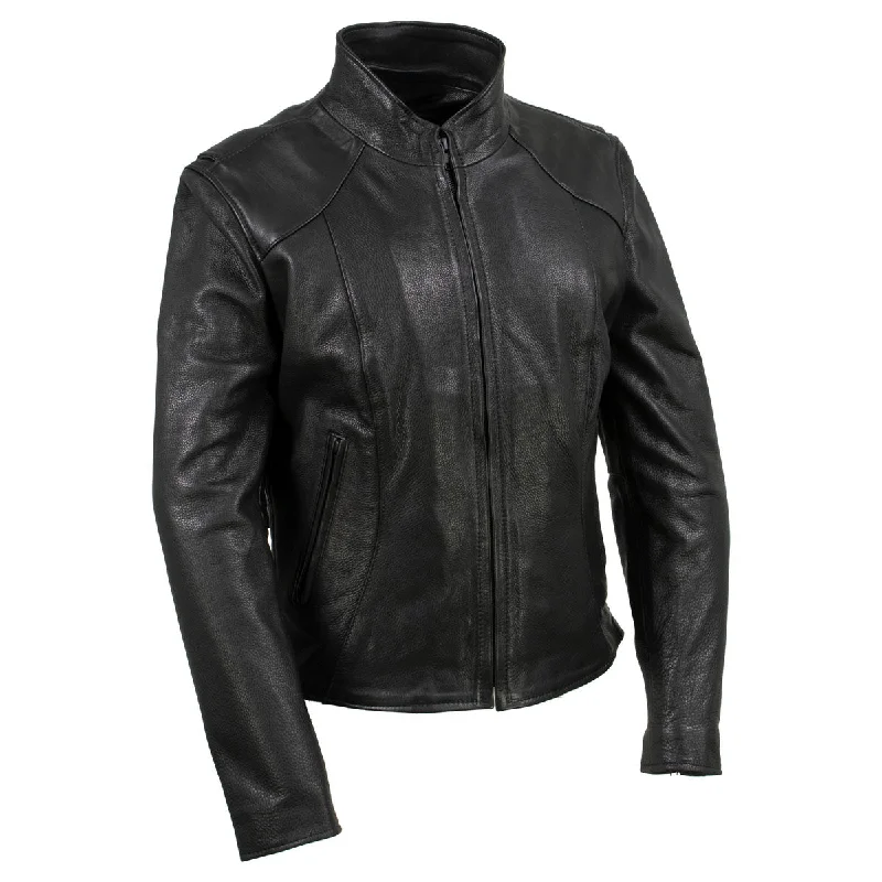 Women's Formal Event Outfit Milwaukee Leather USA MADE MLJKL5003 Women's Black 'Serene' Clean Cut Premium Motorcycle Leather Jacket