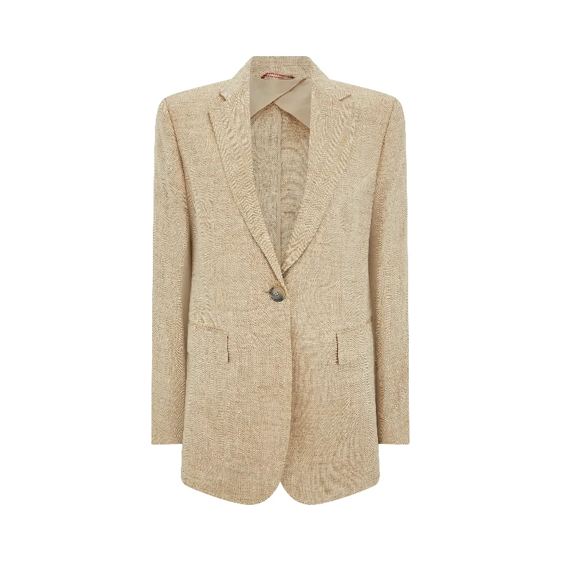 Women's Athleisure Apparel Palau Tailored Herringbone Linen Jacket