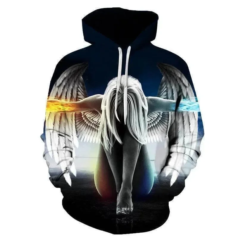 Women's Comfortable Lounge Outfit Angel Wings Hoodie UNISEX