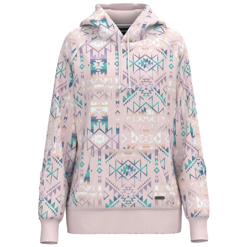 Women's Chic Outerwear Garments Hooey Ladies Hoody Pink w/ Aztec