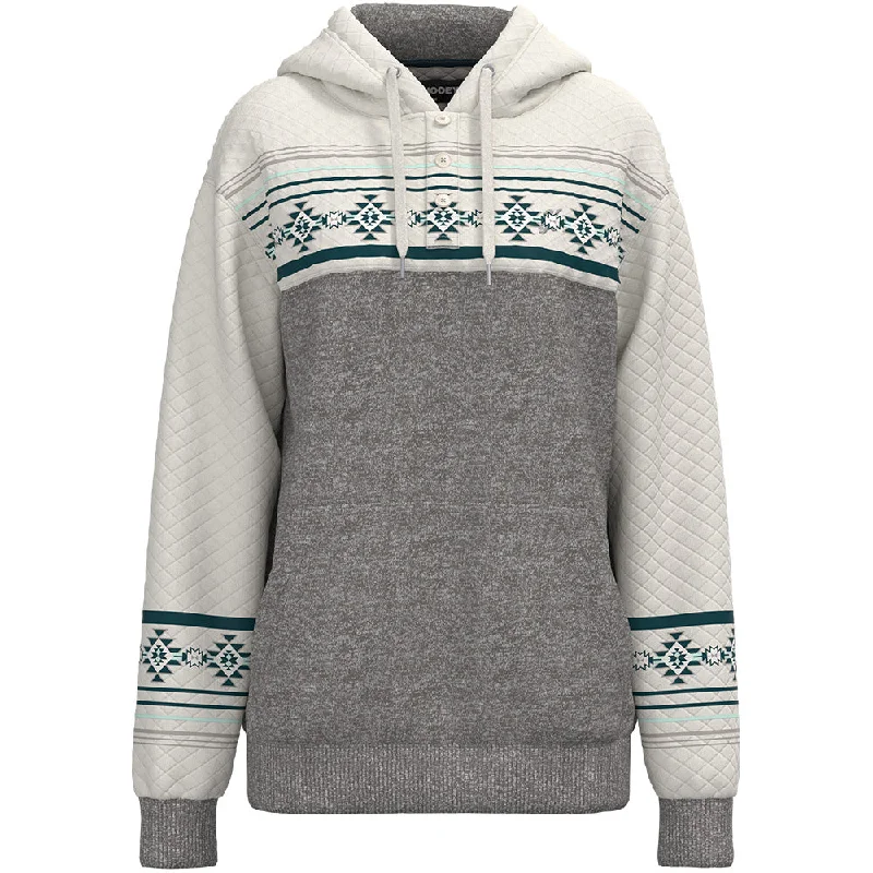 Plus-Size Women's Garments "Jimmy" Grey/White Hoody