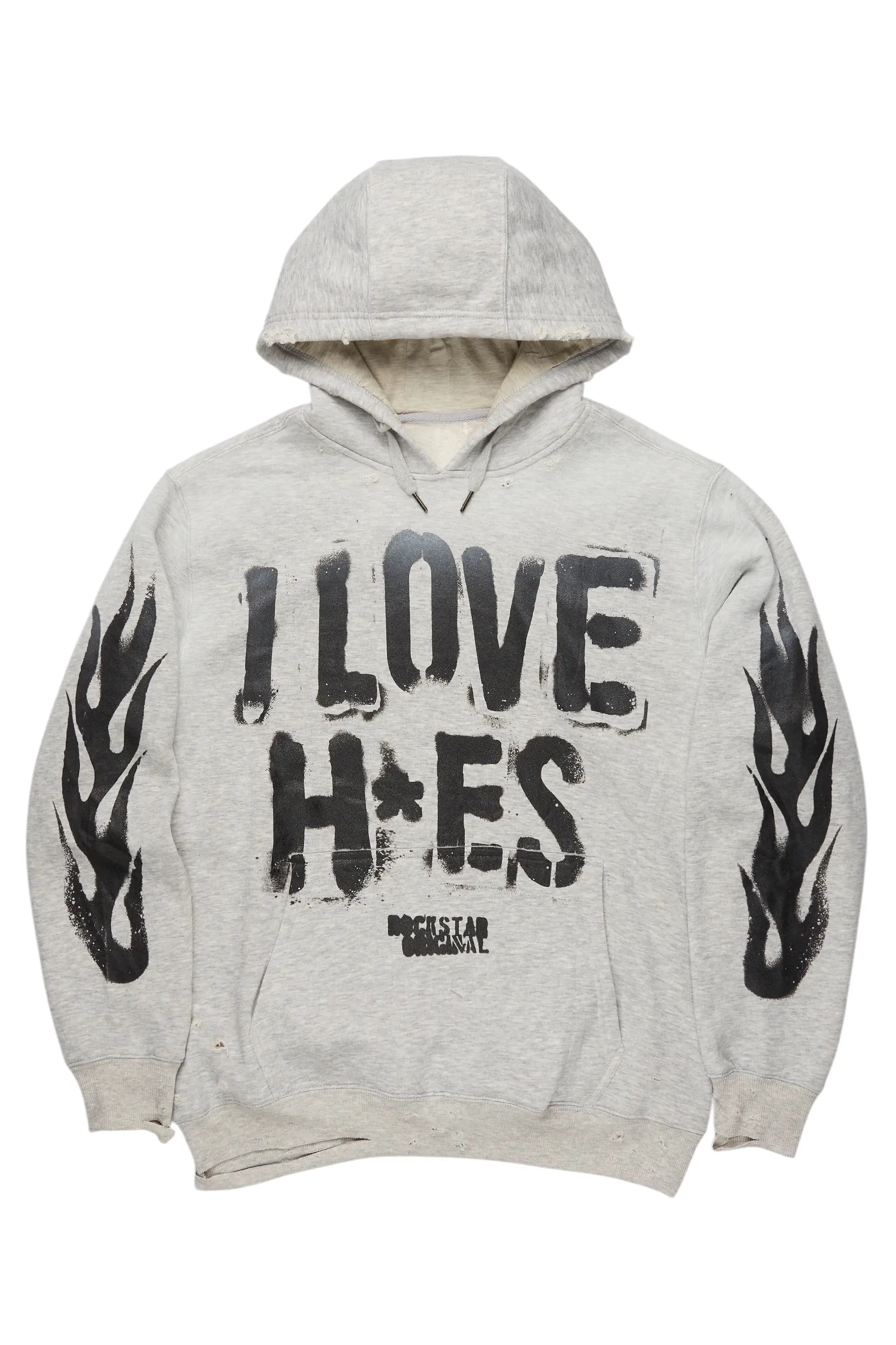 Women's Outerwear Garments Tanasya Heather Grey Oversized Hoodie