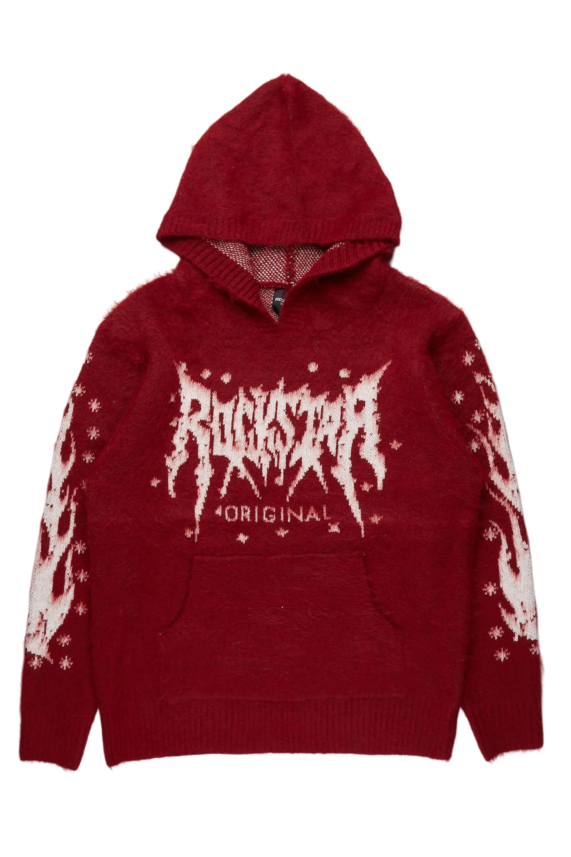 Timeless Women's Garments Evelyn Red Graphic Mohair Hoodie