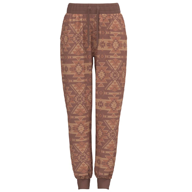 Women's Casual Apparel For Weekends "Telluride Jogger" Pink/Tan w/Aztec Pattern