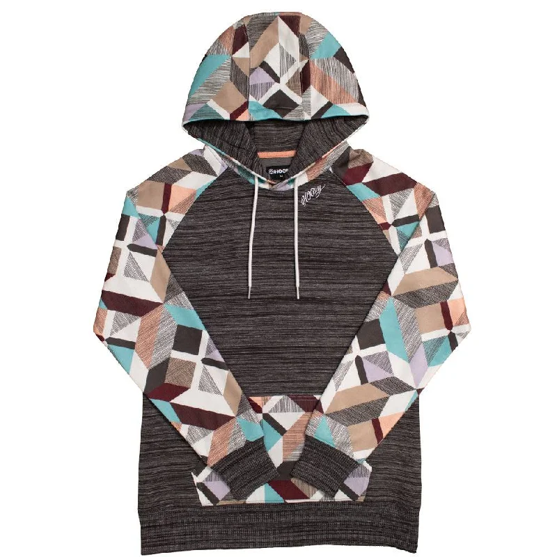 Fashionable Women's Clothes "Summit" Brown Space Dye w/Multi Color Pattern Hoody