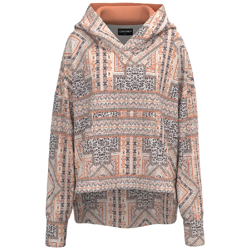 Women's Transitional Apparel "Roomy" Pink /Black Multi Pattern Hoody