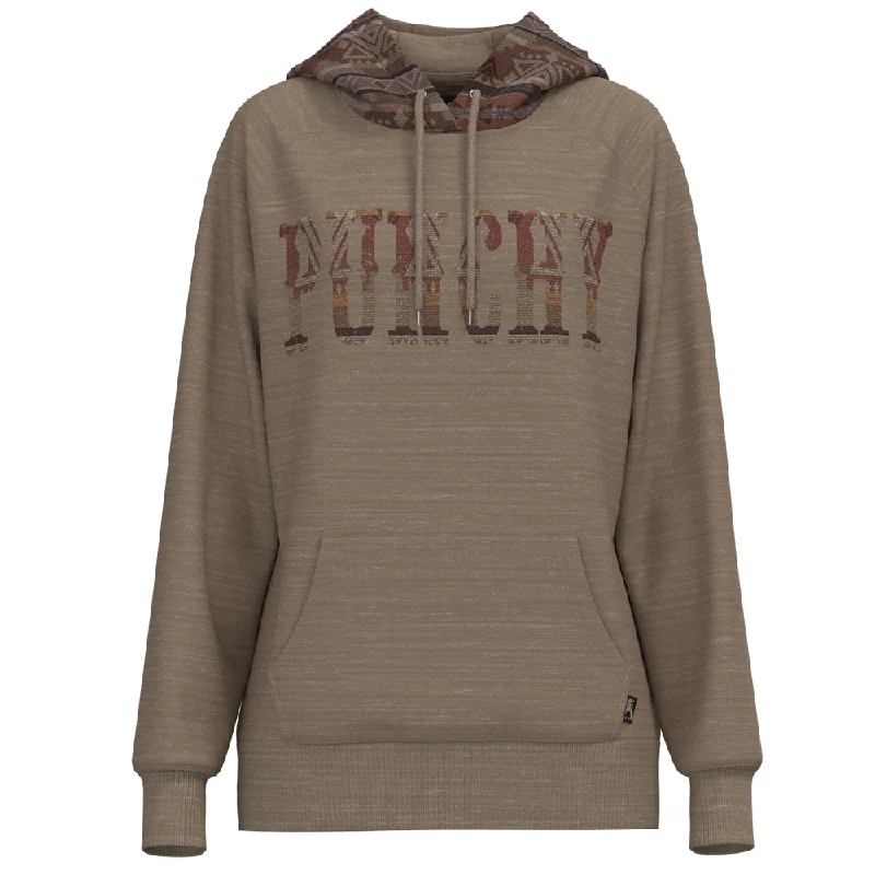 Women's Plus-Size Apparel "Punchy" Tan w/ Multi Color Logo Hoody