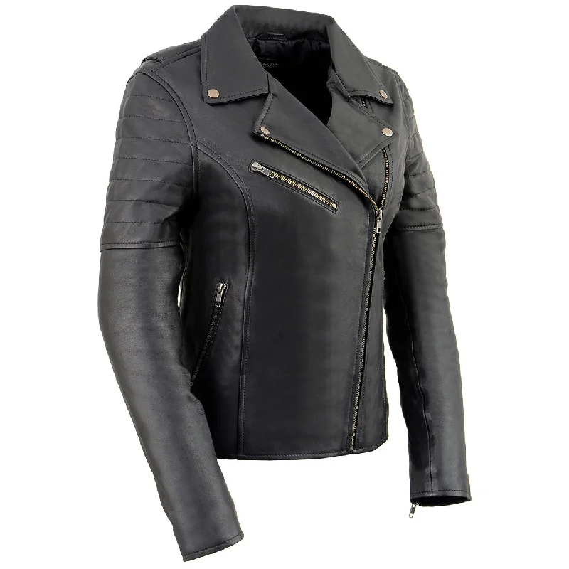 Women's Casual Clothing For Lounging Milwaukee Leather SFL2870 Women's ‘Duchess’ Black Motorcycle Style Fashion Casual Leather Jacket