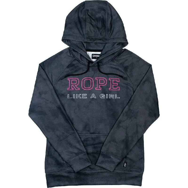 Affordable Women's Clothing "Rope Like A Girl" Black Marble Hoody