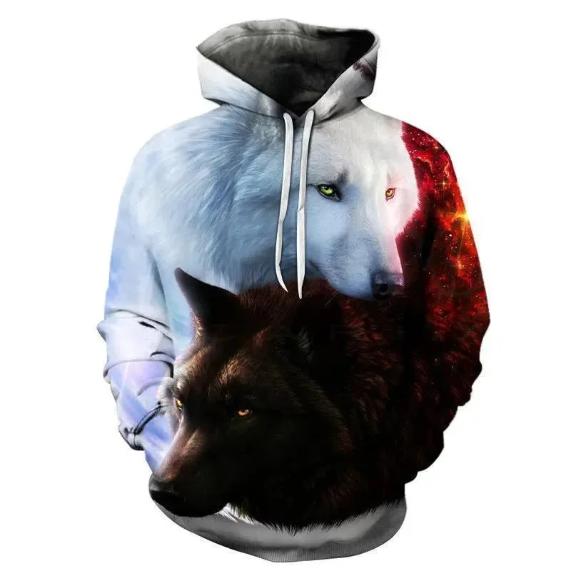 Women's Relaxed Outfit Wolf 3D Hoodie UNISEX