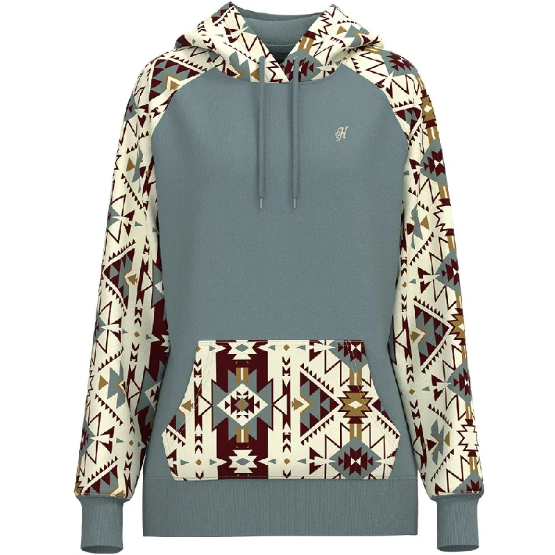 Women's Activewear Garments "Legendary Hoody" Blue/ Cream w/Aztec