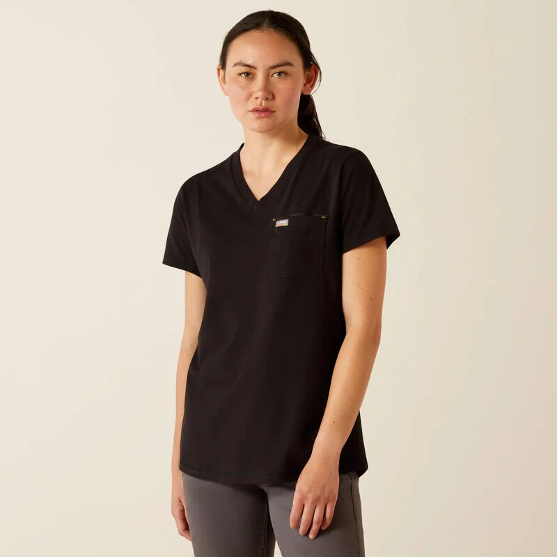 Comfortable Women's Attire Women's Workman Rose T-Shirt, S/S, Black